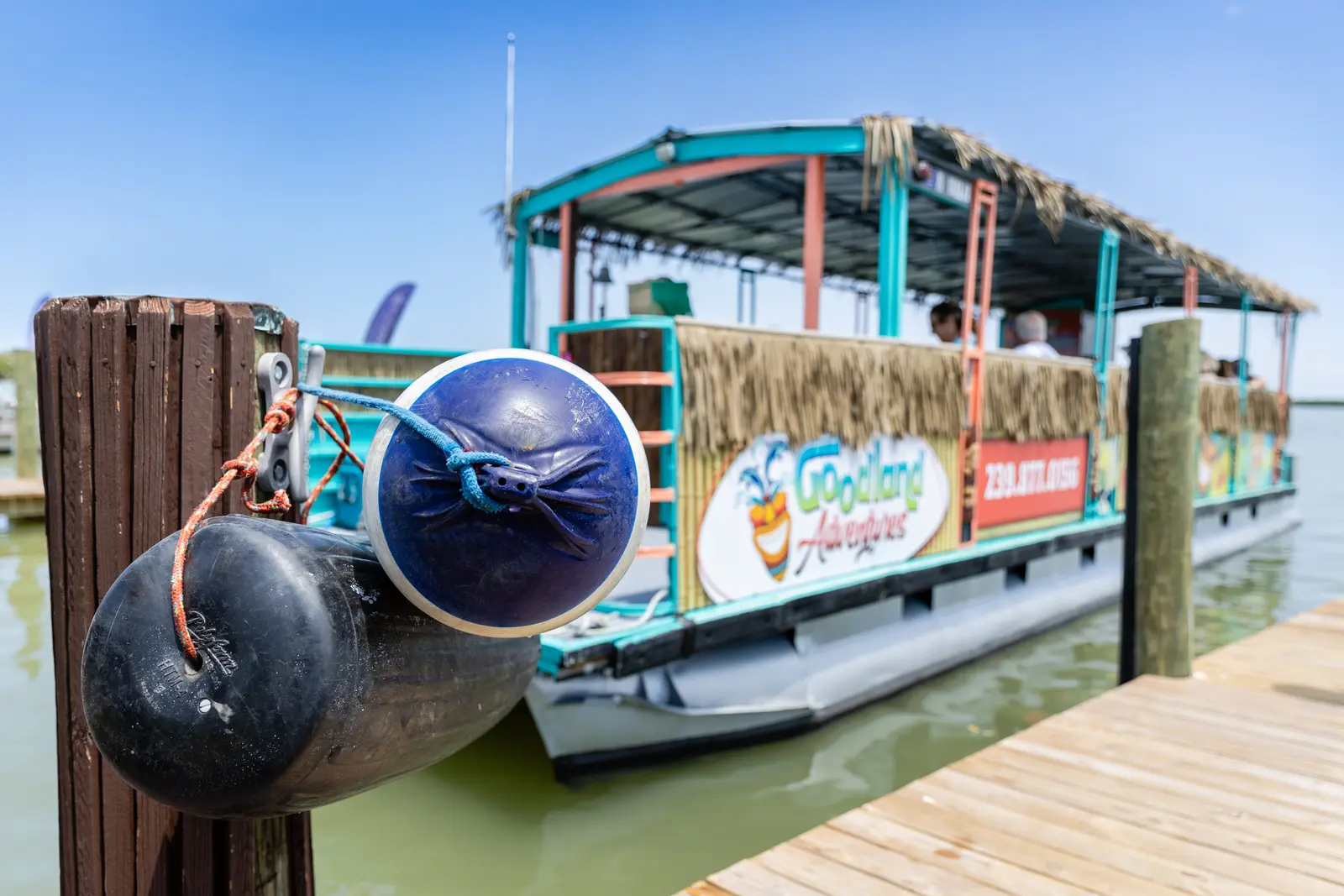 Goodland Adventures Tiki Boat — Tiki Roof Detail