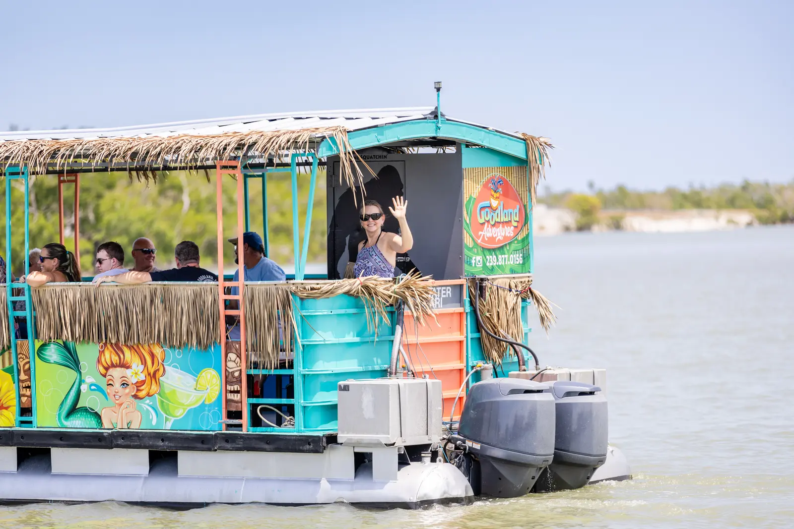 Goodland Adventures Tiki Boat — Captain View